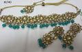 Indian Designer Gold Finish Green Beads Guloband Necklace 